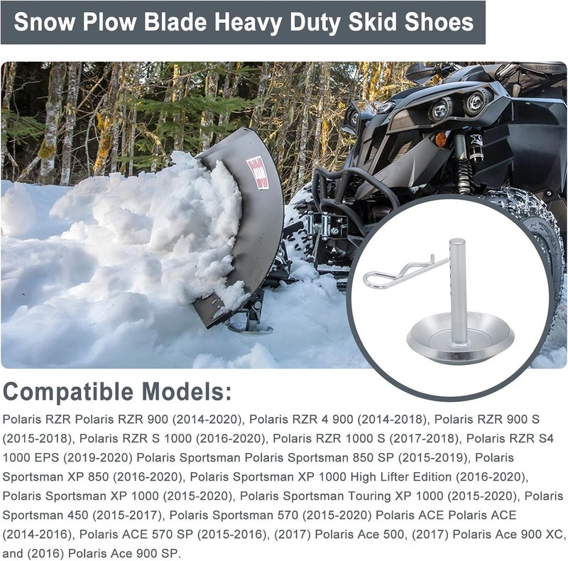 Thaekuns 2205071 2208864 Snow Plow Blade Heavy Duty Skid Shoes for Polaris ATV UTV ACE RZR Ranger Sportsman Models-2 Pack - Image 5